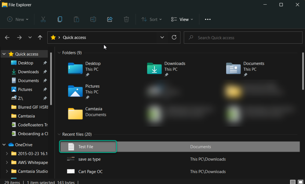 Verification the CSV file was saved