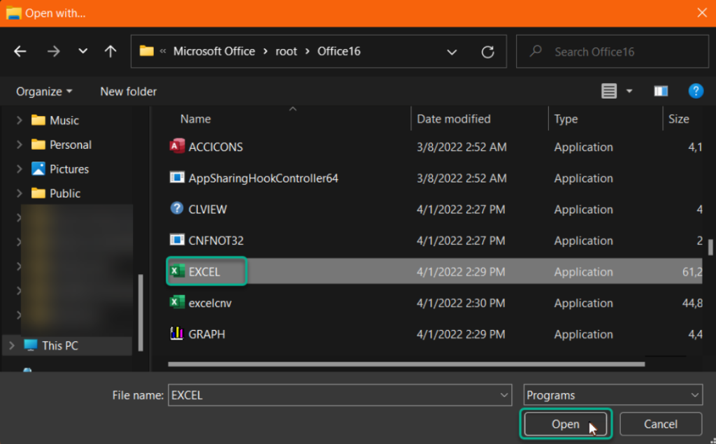 How to find Excel to open a CSV file